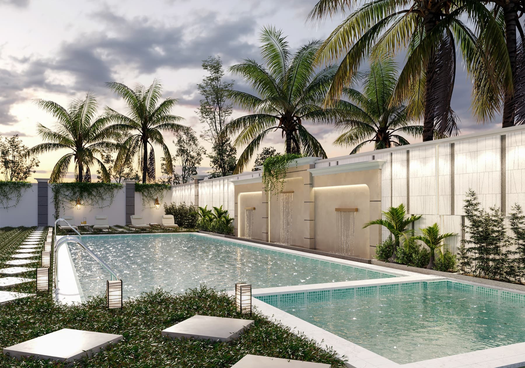 Pool side at Eleva Suites, Calangute
